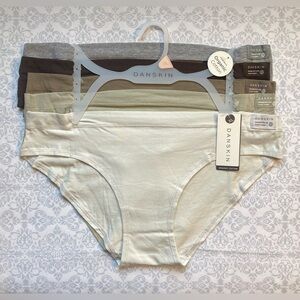 NWT Danskin Intimates Organic Cotton Bikini Brief Panties, 5-Pack